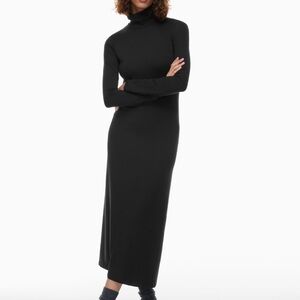 Aritzia Black midi turtleneck long sleeve bodycon dress xs
